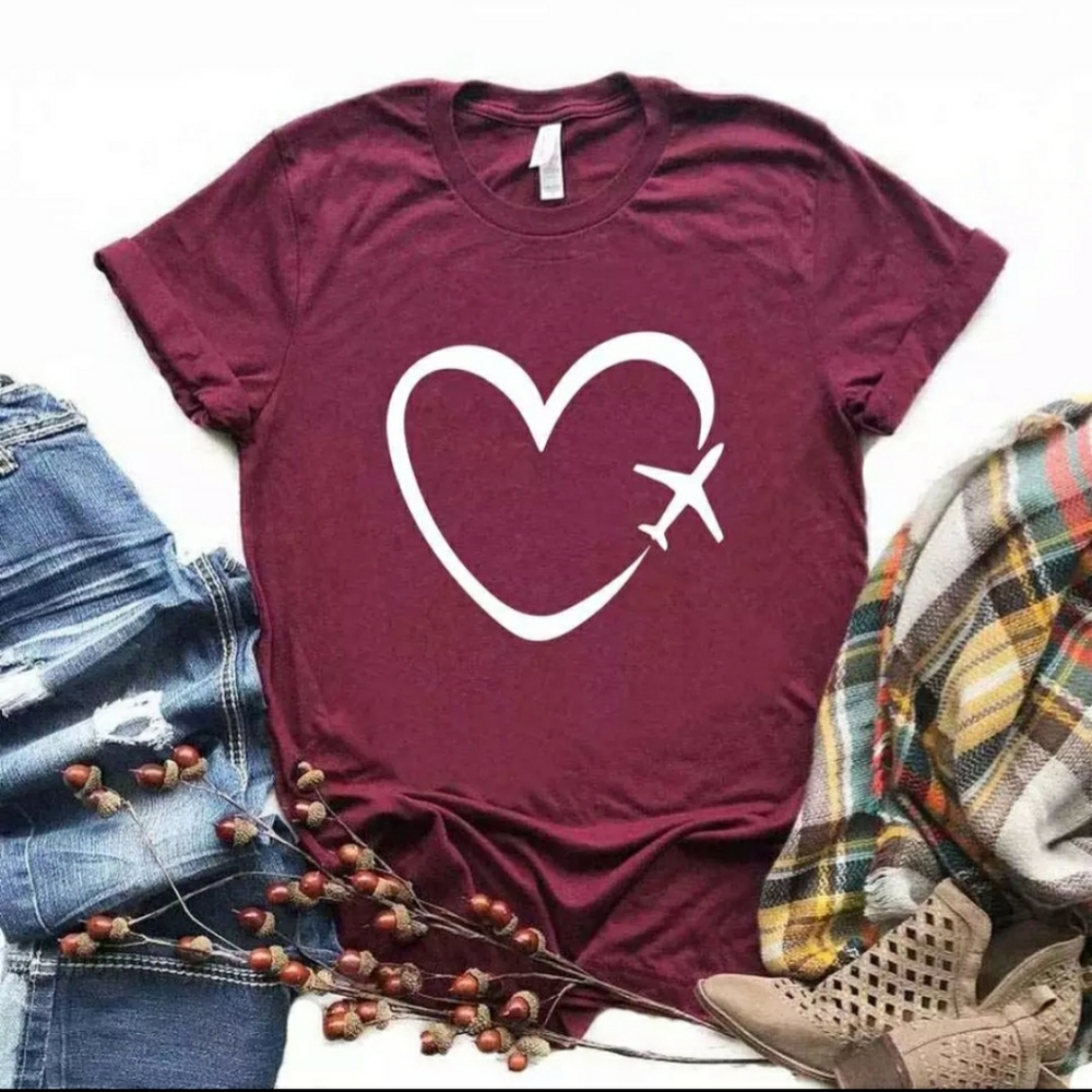 ❤❤HEART TRAVEL SHORT SLEEVE TSHIRT❤
